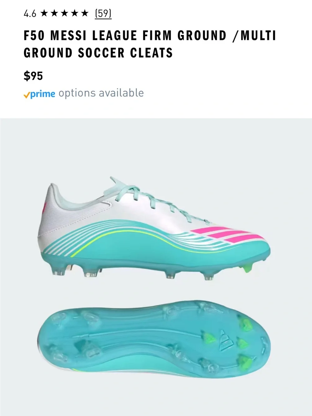 Adidas F50 Messi League FG 'Aurora Radiante Pack' - Cloud White/Lucid Pink/Flash